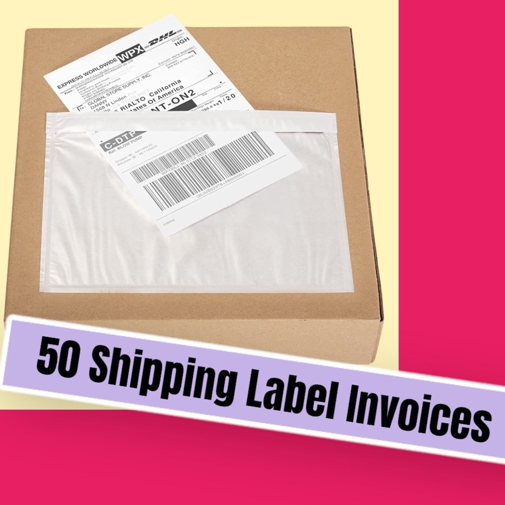 Shipping Label & Invoice Pockets 7 x 5.5 Pack of 50 - Picture 14 of 14
